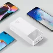 Baseus PPDML-N02 Bipow PD 3.0 QC 3.0 Power Bank, hordozható külső akkumulátor 2xUSB/USB-C, 30000 mAh, 20W, fehér