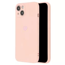   Vennus Silicone Heart Case iPhone 12/12 Pro hátlap, tok, rózsaszín