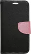 Smart Fancy iPhone 11 oldalra nyíló tok, fekete-rózsaszín