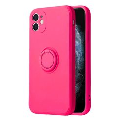 Silicone Ring iPhone 11 hátlap, tok, rózsaszín