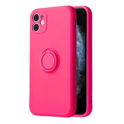 Silicone Ring iPhone Xr hátlap, tok, rózsaszín