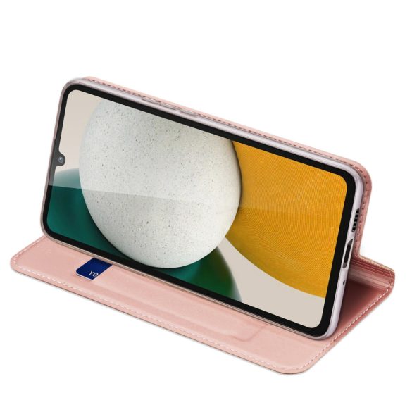 Dux Ducis Skin Pro iPhone 14 Pro Max oldalra nyíló tok, rozé arany