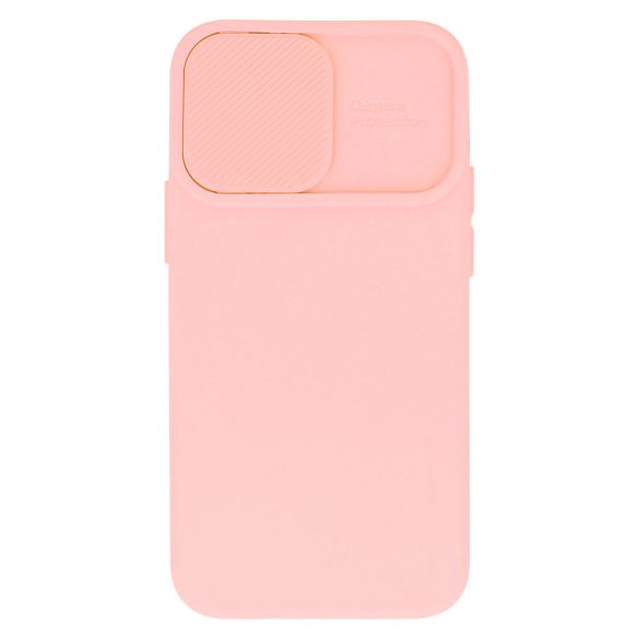 Silicone Camshield iPhone 14 hátlap, tok, rózsaszín