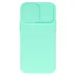 Silicone Camshield iPhone 14 hátlap, tok, mentazöld