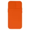 Silicone Camshield iPhone 14 hátlap, tok, narancssárga