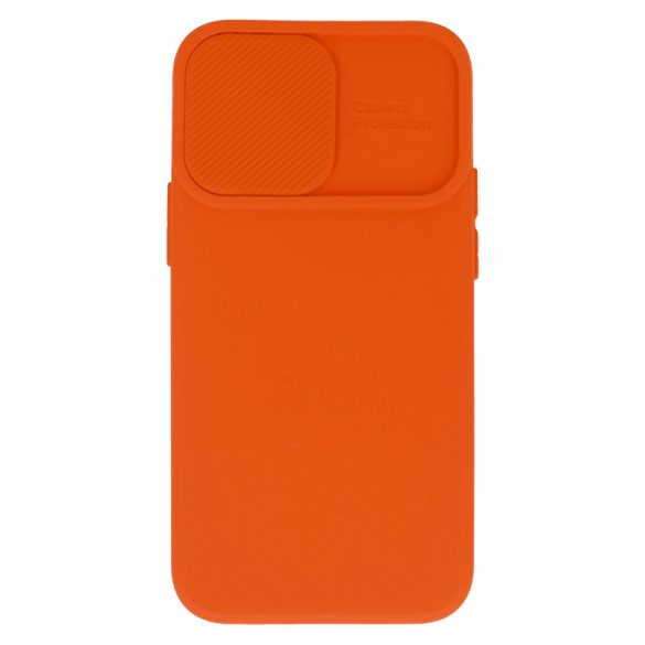 Silicone Camshield iPhone 14 hátlap, tok, narancssárga