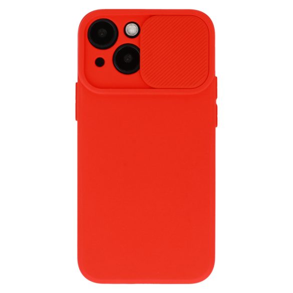 Silicone Camshield iPhone 14 Pro hátlap, tok, piros