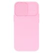 Silicone Camshield iPhone 14 Pro hátlap, tok, rózsaszín