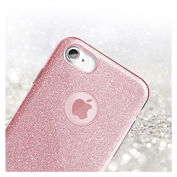 Glitter Case iPhone 14 Pro Max, hátlap, tok, rózsaszín