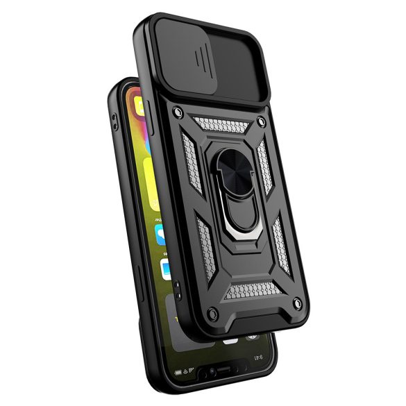 Slide Camera Armor Case iPhone 14 Pro Max ütésálló hátlap, tok, fekete