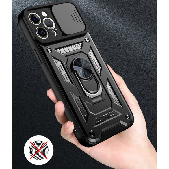 Slide Camera Armor Case iPhone 14 Pro Max ütésálló hátlap, tok, fekete