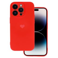 Vennus Silicone Heart Case iPhone 14 Pro hátlap, tok, piros
