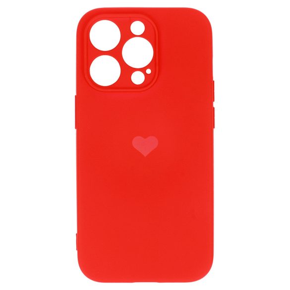 Vennus Silicone Heart Case iPhone 14 Pro hátlap, tok, piros