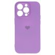 Vennus Silicone Heart Case iPhone 14 Pro hátlap, tok, lila