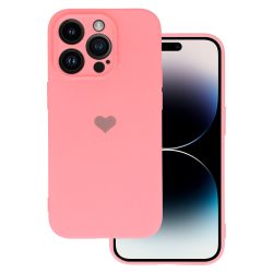   Vennus Silicone Heart Case iPhone 14 Pro Max hátlap, tok, világos rózsaszín