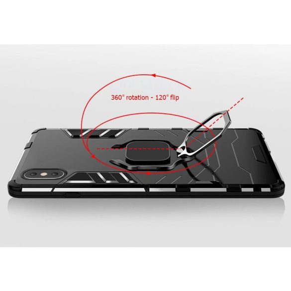 Armor Ring Xiaomi Redmi 9A ütésálló hátlap, tok, fekete