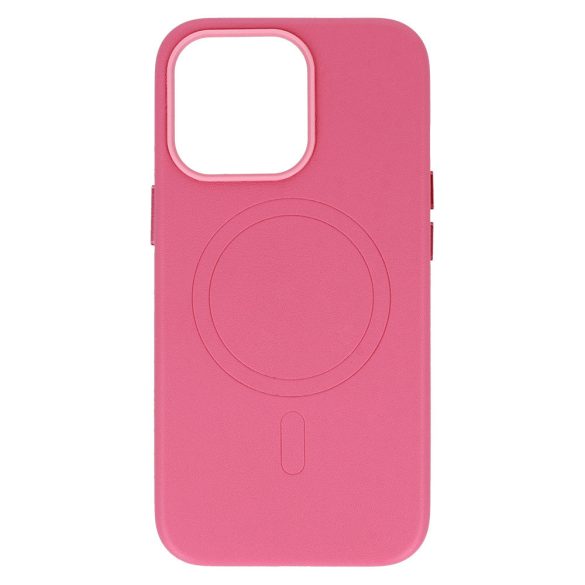 Magsafe Leather Case iPhone 14 Magsafe kompatibilis műbőr hátlap, tok, rózsaszín