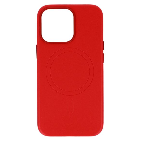 Magsafe Leather Case iPhone 14 Pro Magsafe kompatibilis műbőr hátlap, tok, piros