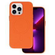   Magsafe Leather Case iPhone 14 Pro Magsafe kompatibilis műbőr hátlap, tok, narancssárga