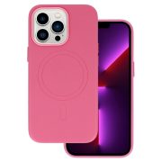   Magsafe Leather Case iPhone 14 Pro Magsafe kompatibilis műbőr hátlap, tok, rózsaszín