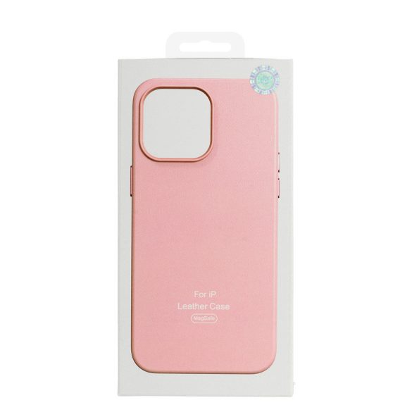 Magsafe Leather Case iPhone 14 Pro Max Magsafe kompatibilis műbőr hátlap, tok, rozé arany