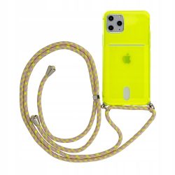   Strap Fluo Case iPhone 7/8/SE (2020/2022) nyakpántos hátlap, tok, lime zöld