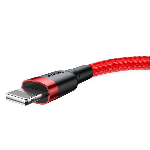 Baseus Cafule CALKLF-A09 USB/lightning adat- és töltőkábel, 2.4A, 0.5m, piros-fekete