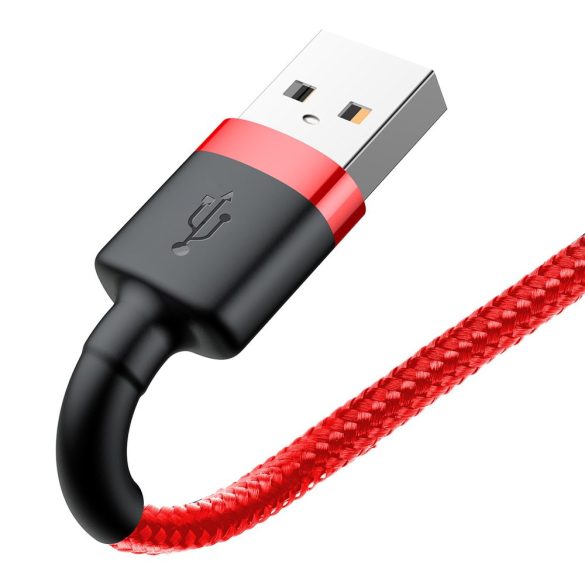 Baseus Cafule CALKLF-A09 USB/lightning adat- és töltőkábel, 2.4A, 0.5m, piros-fekete