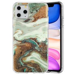   Marble Glitter Case 2 iPhone 12/12 Pro márvány mintás, hátlap, tok, színes
