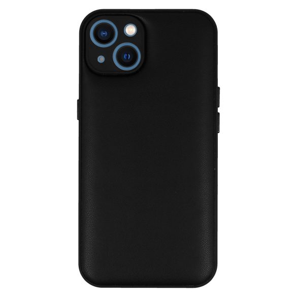 Leather 3D Case Design 1 iPhone 14 műbőr hátlap, tok, fekete