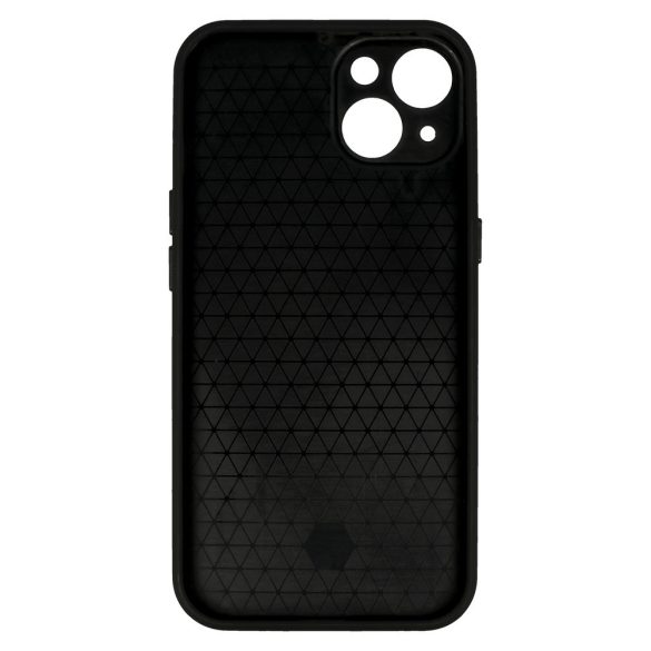 Leather 3D Case Design 2 iPhone 14 műbőr hátlap, tok, fekete