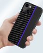 Carbon blue stripe Samsung Galaxy A52 4G/A52 5G/A52s 5G hátlap, tok, fekete