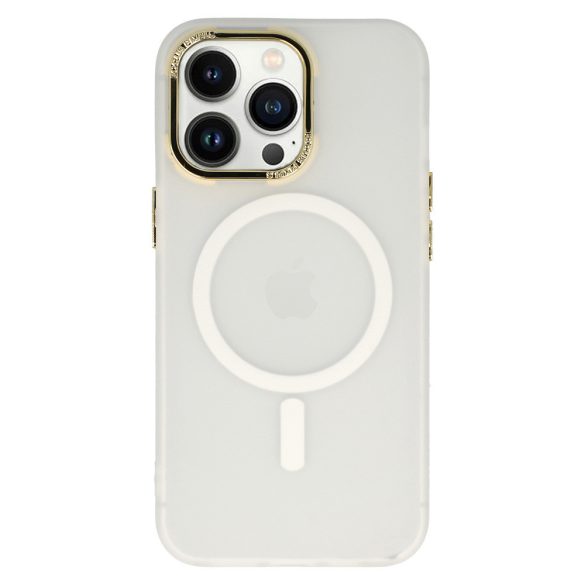 Magnetic Frosted Case iPhone 13/14 Magsafe kompatibilis hátlap, tok, fehér