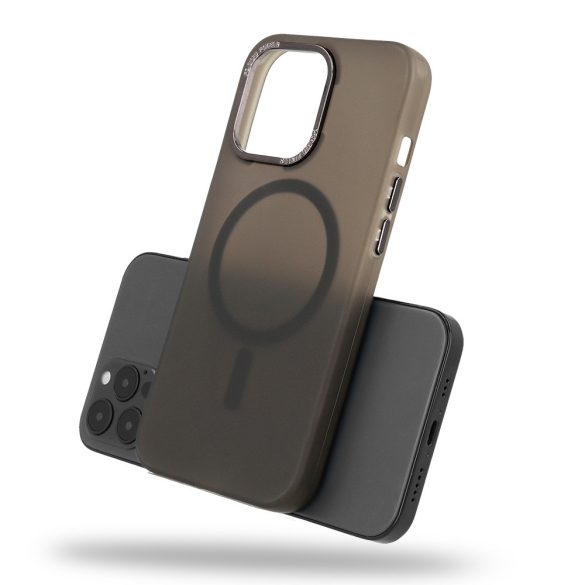 Magnetic Frosted Case iPhone 14 Pro Magsafe kompatibilis hátlap, tok, fekete