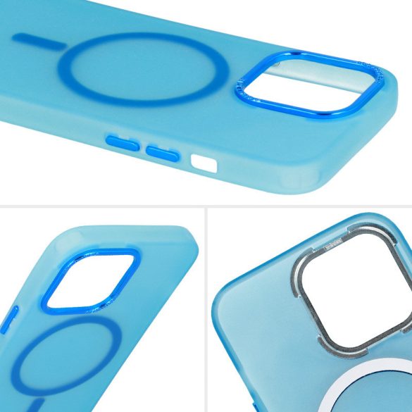 Magnetic Frosted Case iPhone 14 Pro Max Magsafe kompatibilis hátlap, tok, kék