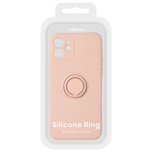 Silicone Ring iPhone 7/8/SE (2020/2022) hátlap, tok, világos rózsaszín