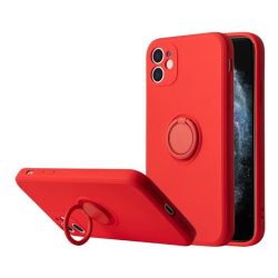 Silicone Ring iPhone Xr hátlap, tok, piros