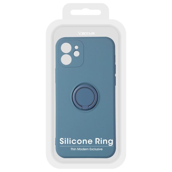 Silicone Ring iPhone 11 hátlap, tok, sötétkék