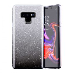   Glitter 3in1 Case Samsung Galaxy A12 hátlap, tok, fekete-ezüst