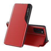   Eco Leather View Case Xiaomi Redmi Note 10/10S oldalra nyíló tok, piros