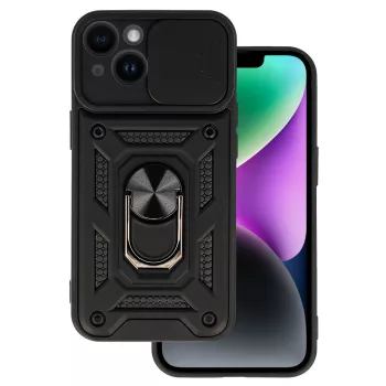   Slide Camera Armor Case for iPhone 15 Plus ütésálló hátlap, tok, fekete