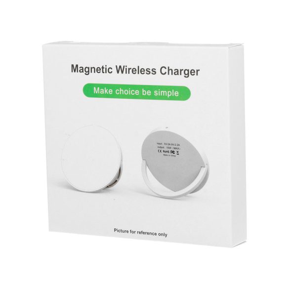 C03 Wireless Charger Qi, MagSafe kompatibilis vezeték nélküli töltő, 15W, 2A fehér