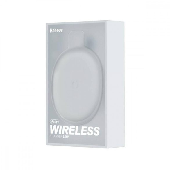 Baseus Jelly WXGD-02 Qi Wireless Charger, univerzális asztali vezeték nélküli töltő, 15W, fehér