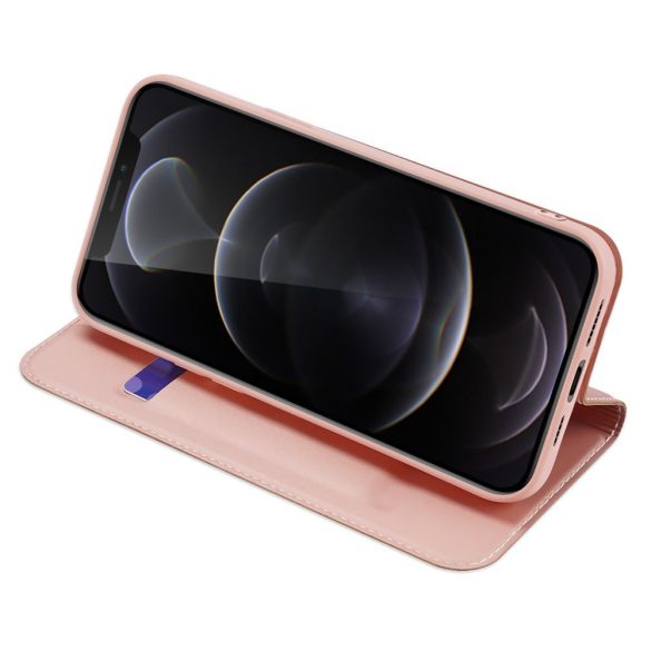 Dux Ducis Skin Pro iPhone 13 Pro oldalra nyíló tok, rozé arany