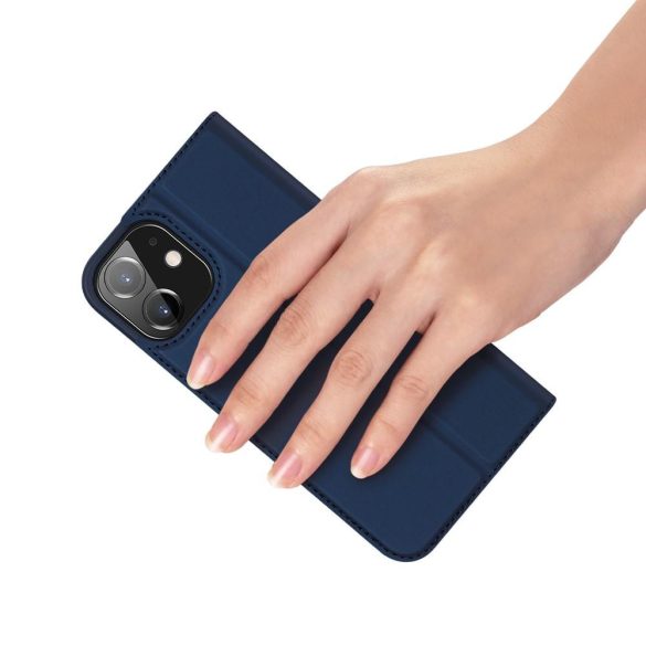 Dux Ducis Skin Pro iPhone 12 Mini oldalra nyíló tok, sötétkék