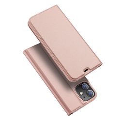   Dux Ducis Skin Pro Case iPhone 12 Mini oldalra nyíló tok, rozé arany