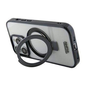   Tumi TUHMP15XSSFC iPhone 15 Pro Max 6.7", Ring Stand Magsafe hátlap, tok, átlátszó