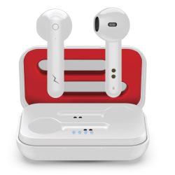  ZIZO PULSE Z6 vezeték nélküli bluetooth headset töltő tokkal és kábellel, fehér-piros