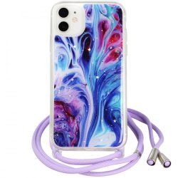 Rope Glitter case iPhone 12 Mini hátlap, tok, kék