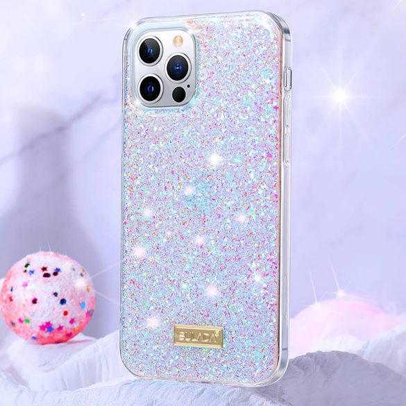 Sulada iPhone 12 Mini Luminous Glitter hátlap, tok, rózsaszín